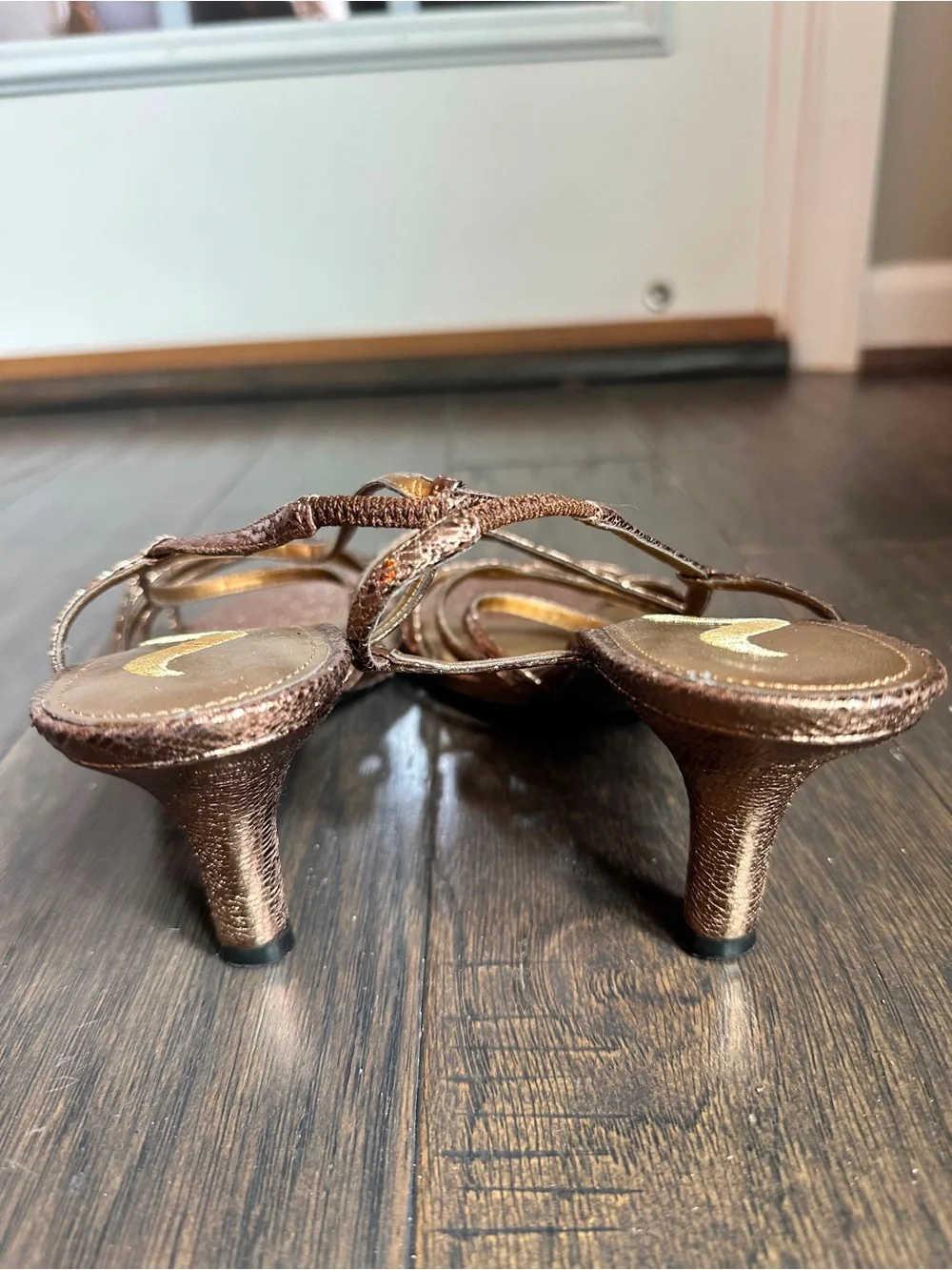 Nina Strappy Metallic Bronze Women's Dress Sandals, Size 8